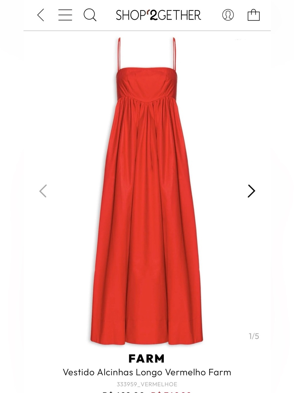 FARM Rio Red Sundress with Spaghetti Straps - Picture 6 of 6